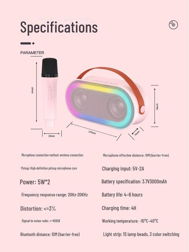 P6 Bluetooth-колонка для караоке с беспроводным микрофоном
