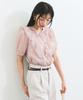 Washable Sheer Ruffle Short Sleeve Pink [BIS] Blouse, Women's, (63)