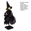 Halloween Witch Decoration Black Witch Ornament with Light-up Face Indoor Primitive Witch Table Centerpiece for Home Shelf Mantels Kitchen Decoration
