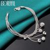 925 Sterling Silver Snake Chain Bead Bracelet