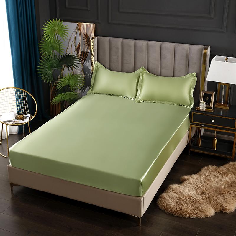 Новая атласная простыня в европейском стиле, наматрасник из искусственного шелка, эластичная лента, простыня King 140x200 160x200, без наволочки, постельные принадлежности