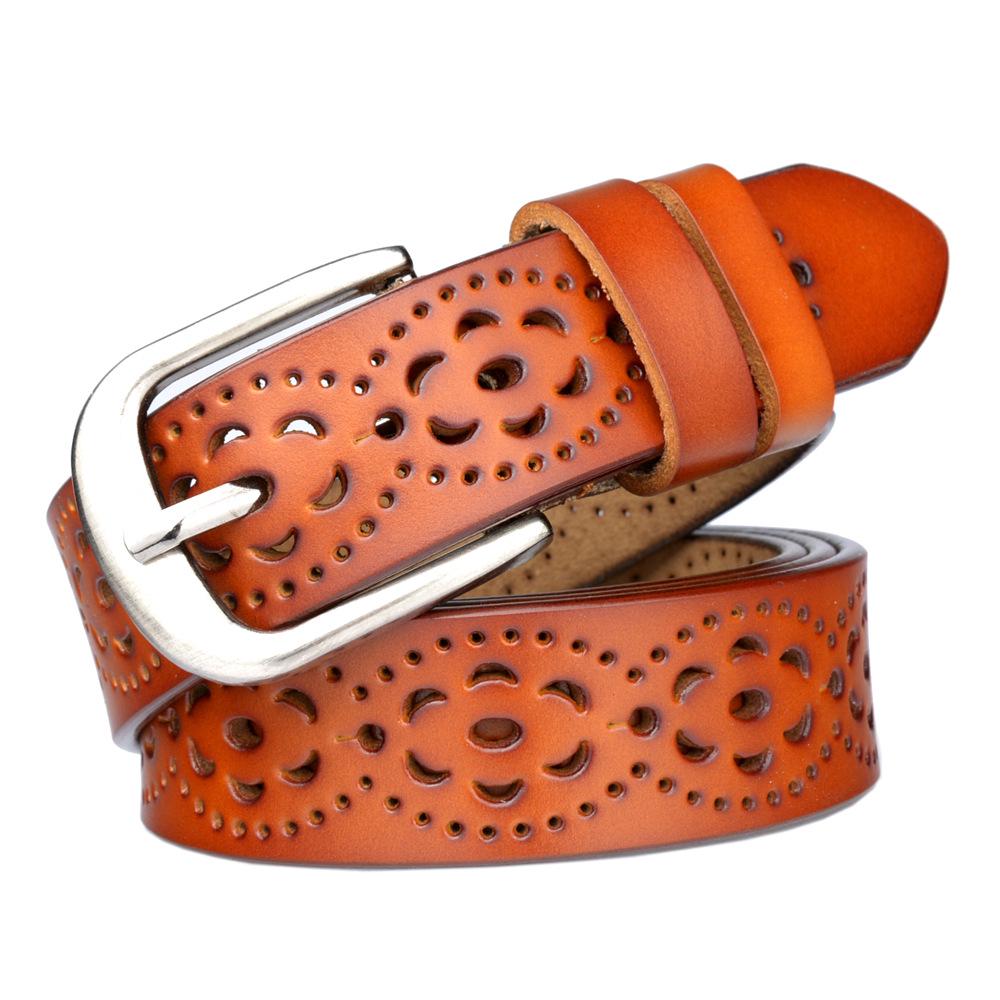 Модный женский ремень из натуральной воловьей кожи, индивидуальный полый ремень для платья, украшение, повседневный ремень из натуральной воловьей кожи, нежный женский ремень