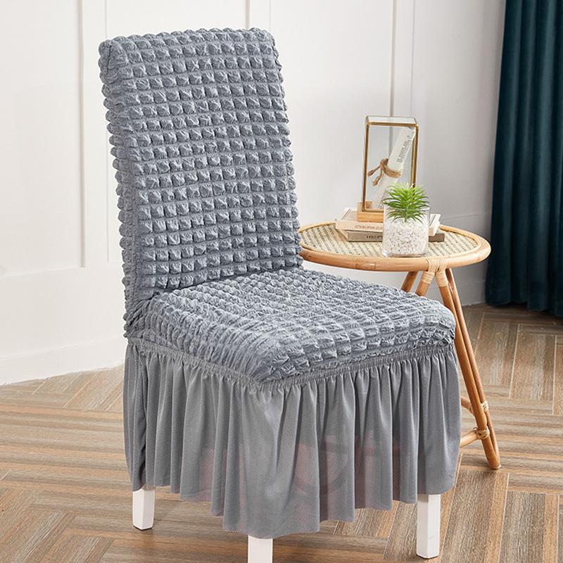1 шт. универсальный толстый эластичный обеденный клетчатый чехол для вечеринки, украшения дома, чехол для стула с юбкой