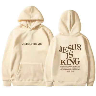 JESUS IS KING Осенние и зимние толстовки для женщин, Amazon с капюшоном и длинными рукавами, двухсторонний принт с буквами, женская одежда