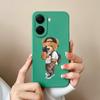 Чехлы для Redmi A2 13 14C A1 Turbo 4 A4 K70 Ultra A5 14R с милым рисунком панды и маленького медведя жидкий силиконовый пылезащитный защитный чехол для Redmi