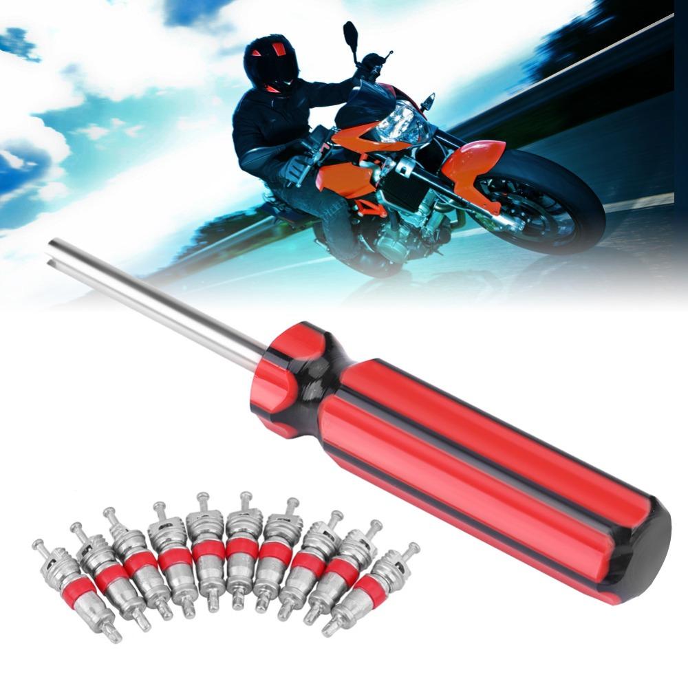 11PCS Screwdriver Style Tire Valve Core Tool Universal Valve Stem Remover Automotive Tire Repair