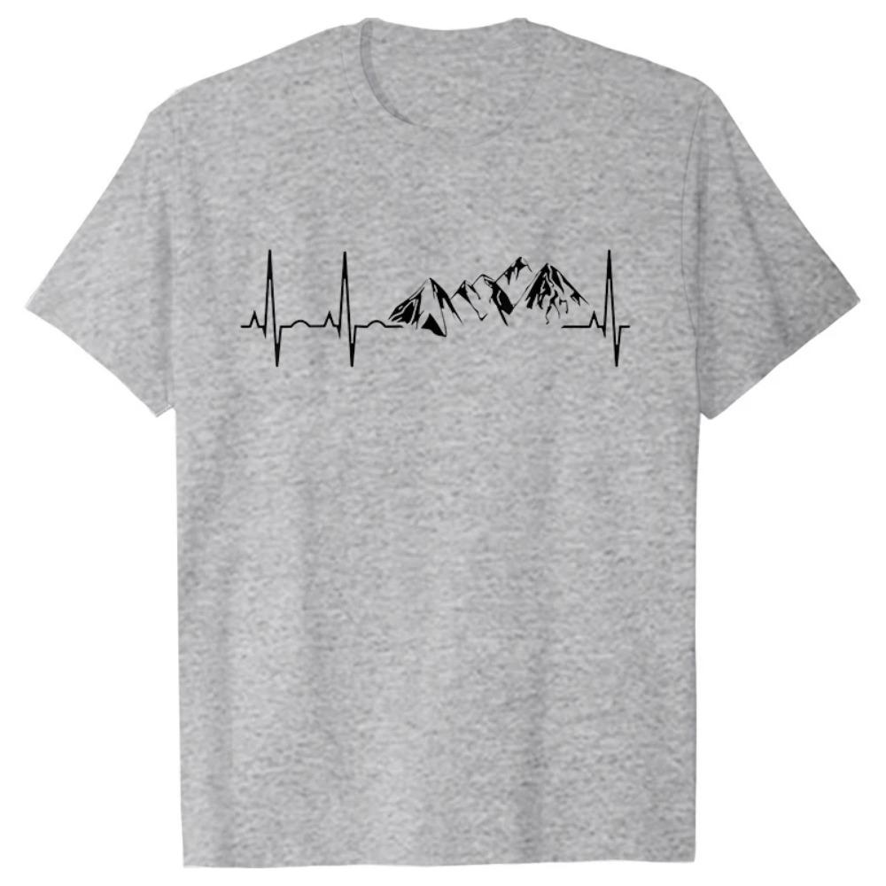 Мужская одежда Новинка Горный Heartbeat Pulse Line Футболка Футболки с рисунком для скалолазания и пешего туризма Футболка с коротким рукавом ко Дню отца Мужская