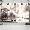 Снежные горы, природный пейзаж, гобелен, настенный гобелен с рекой, матрас в стиле хиппи, богемный настенный гобелен для спальни, гостиной, дома