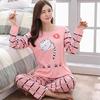 2 шт./компл. стильный зимний пижамный комплект с длинными рукавами, теплая домашняя одежда, пижамный комплект с регулируемой талией для домашней одежды