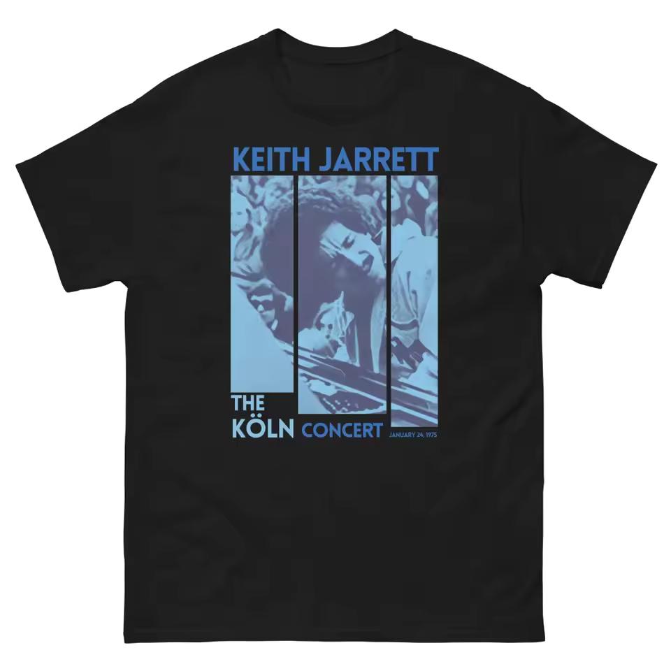 Keith Jarrett T-shirt Iconic Jazz Pianist Music Pattern T-shirt Cotton couple's seasonal loose casual streetwear Harajuku shirt