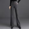 Women's High-Waist Herringbone Micro-Flare Suit Pants