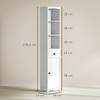 Bathroom cabinet with 3 shelves, 1 drawer, sturdy, MDF, white