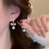 17KM Bow Drop Earrings for Women Elegant Artificial Pearls Earings Piercing Accessories Jewelry