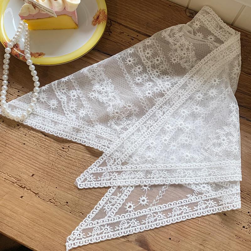 Ретро кружевной треугольный платок с цветочным узором: Милая резинка для волос и повязка на голову