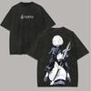 NieRAutomata YoRHa No Type B Стирка Футболка Унисекс Личность Одежда Оверсайз Подходит для всех сезонов Пара Высокое качество