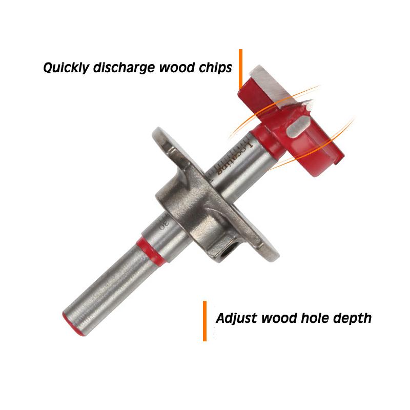 Adjustable Wood Hole Cutter 15/20/25/30/35mm Carpenter Forstner Drill Bit Set Carbide Tipped Boring Core Hole Drill