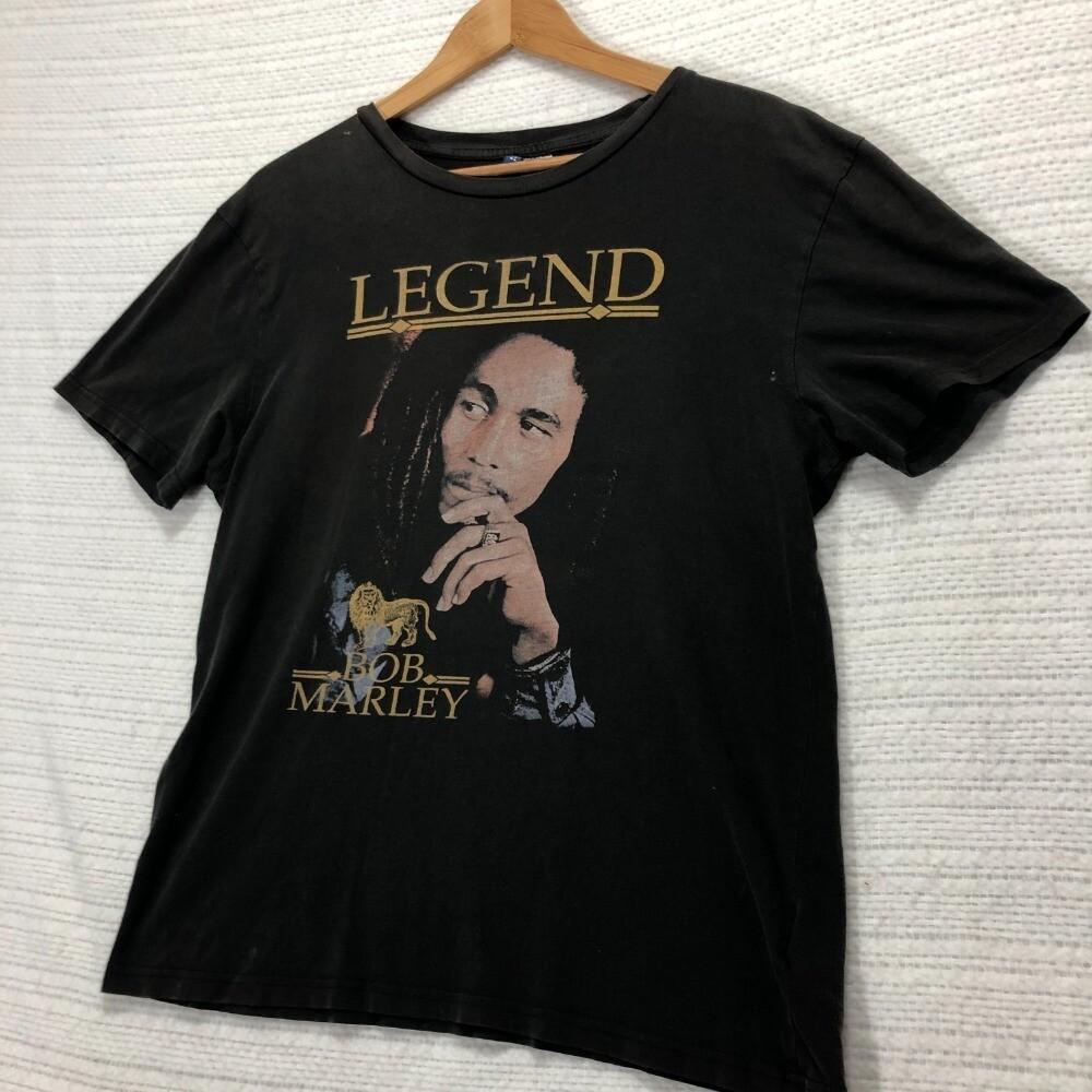 H&M Bob Marley Legend Graphic T-Shirt Reggae Music Tee Black Small Unisex T-Shirt