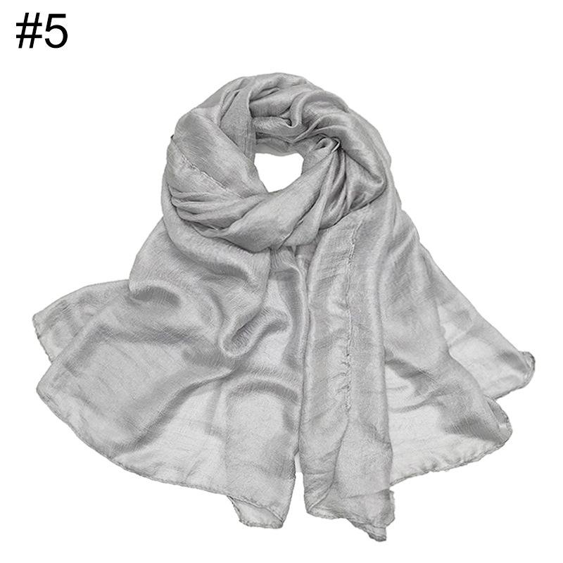 New Scarf Linen Solid Color Imitation Silk Soft Bag Head Shawl Scarf One Piece