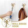 Alipis Bow Hooks for Wall Bow-Knot Hook Brass Coat Hanger Gold Wall Hooks Nordic Retro Clothes Hook Key Holder for Scarf, Bag, Towel, Hat