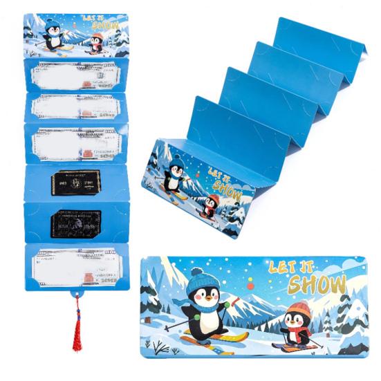 5 Pcs Christmas Money Envelope for Cash 10 Slots Surprise Money