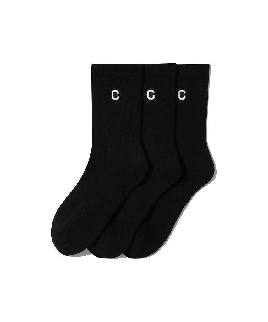 COVERNAT Носки Essential с логотипом-символом, 3 пары, черные