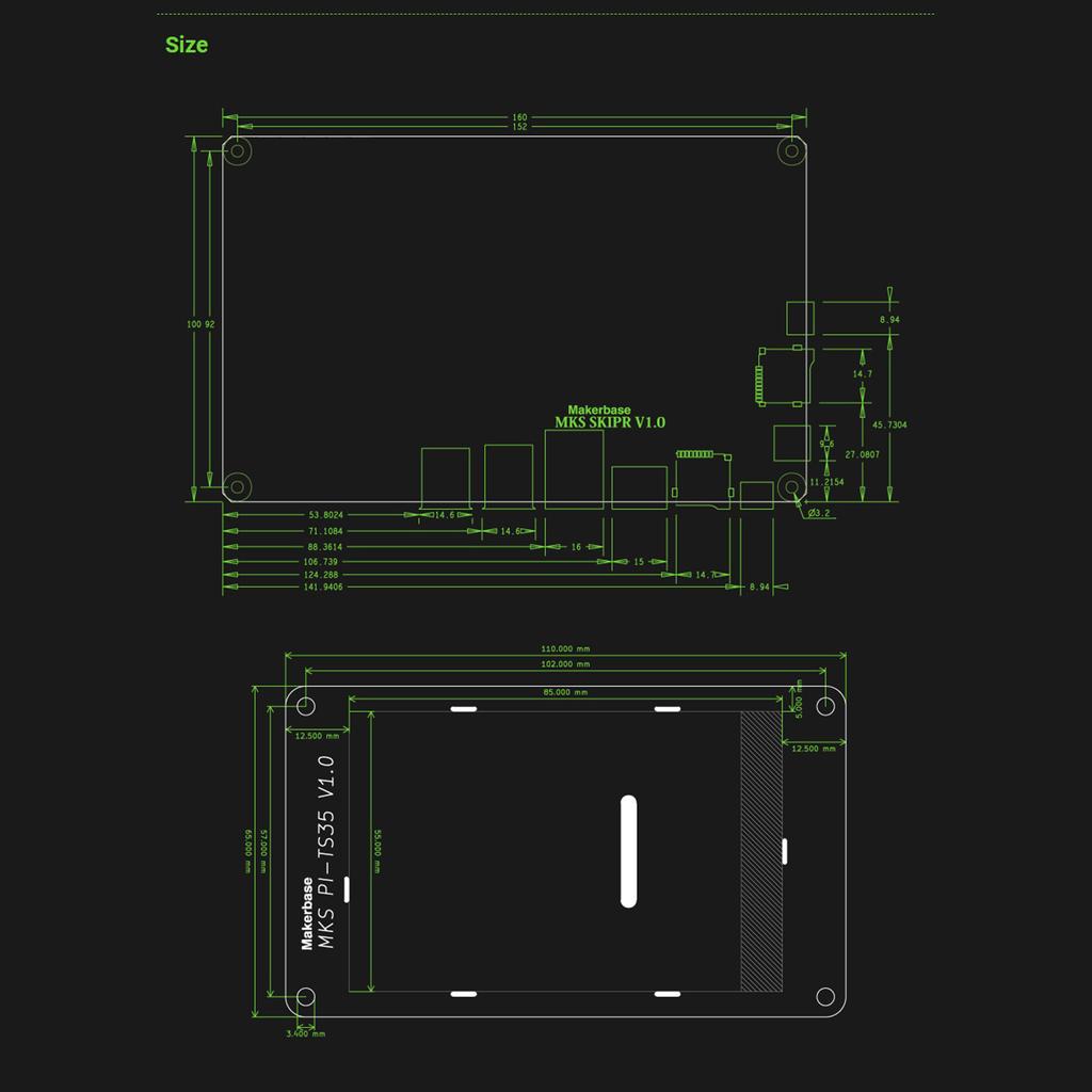 Плата управления MKS SKIPR с четырехъядерным 64-битным SOC STM32F407VET6 запускает Klipper с EMMC для Voron VS для RaspberryPi