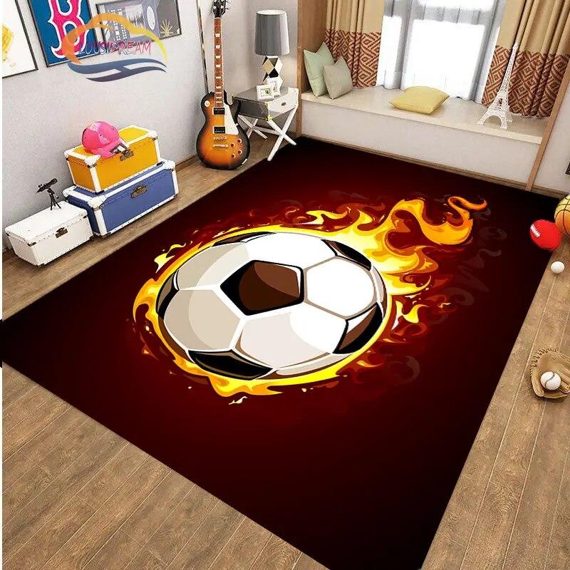 Football Pictures Rug Cartoon Football Living Room Decoration S Bed Non-slip Carpet Home Entrance Door Mat Kids