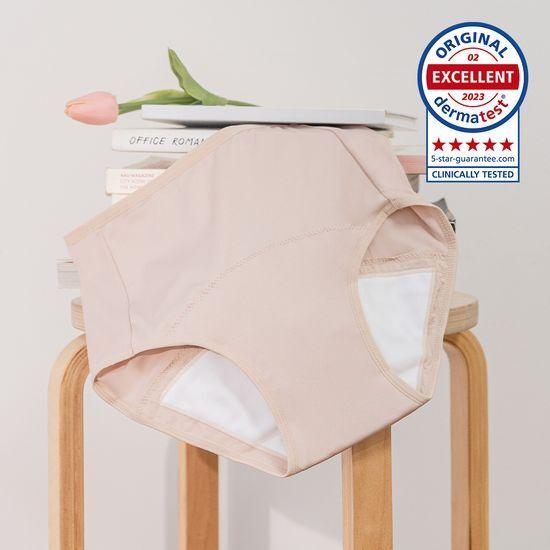 Solid Color Comfort Air High Waist Menstrual Panties Beige 3 Types (S, M, L) Choose 1