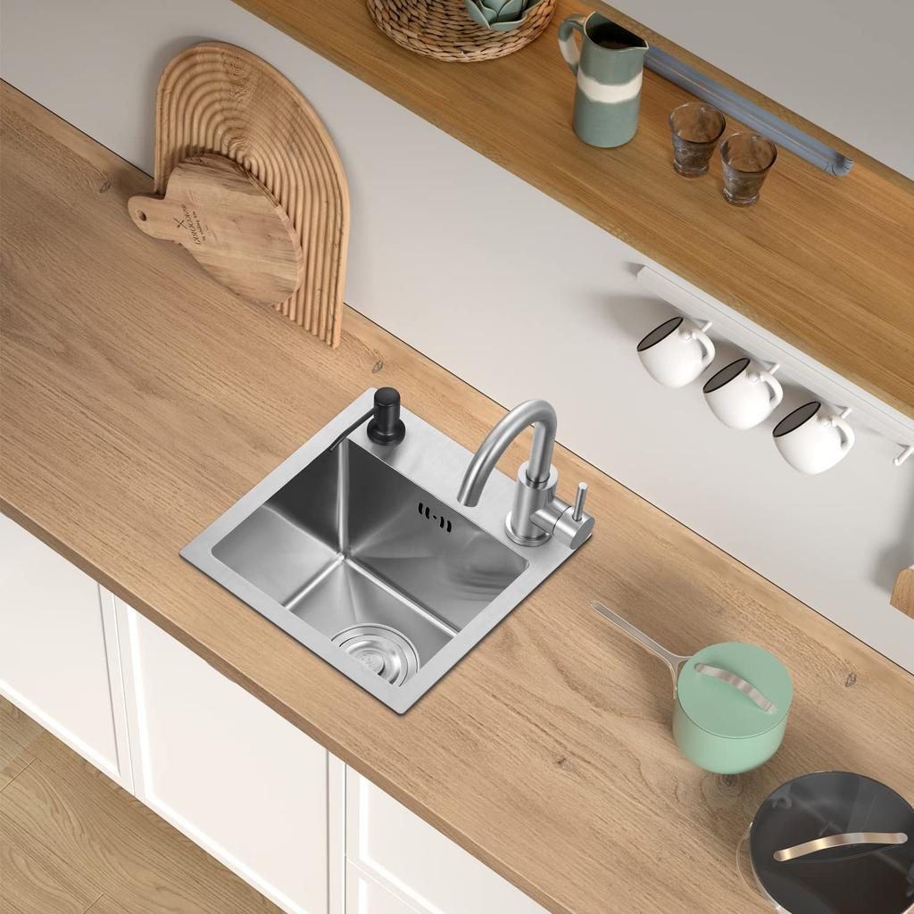 Кухонная мойка LUYI, набор для мойки 320x320x210 мм, серебристый (без крана)