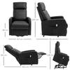 Electric Riser Recliner Armchair with Adjustable Footrest and Remote Control Synthetic Covering Black