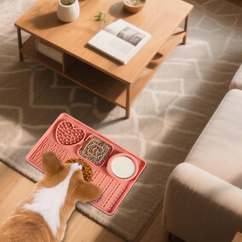 Лизательные коврики для собак Силиконовый коврик для лизания щенков Нескользящая миска для медленного кормления Интерактивная игрушка-головоломка для умственной стимуляции Сенсорный