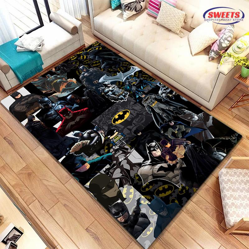 Ковер с темой логотипа Бэтмена №2, коврик для гостиной, спальни, кровати, удобный, нескользящий, прочный коврик, современный простой стиль, моющийся коврик