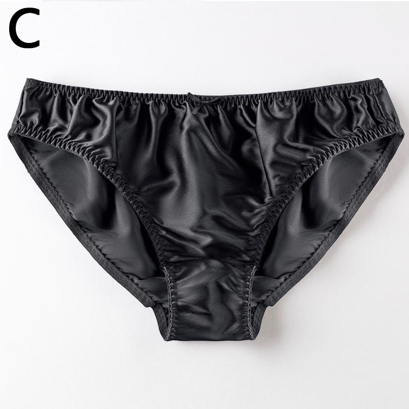 Women's Mulberry Silk Underwear Small Bow Solid Color Silk Triangle Underwear Soft And High-Quality Women'S Underwear Minimalist Style
