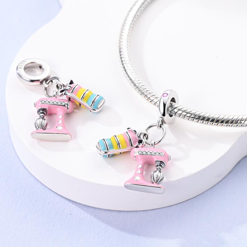 Original Charms Copper Colorful Macaron Baking Pendants Fit Charms Plata Bracelets For Women Women Jewelry Making Diy