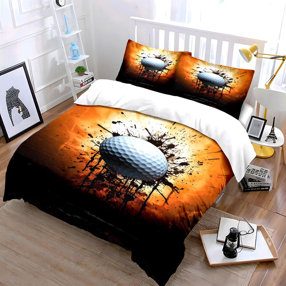 Golf ball with splatter. Bedding sets Duvet cover sets Duvet covers Pillowcases(1 * Duvet Cover 2 * Pillowcases, without duvet insert)