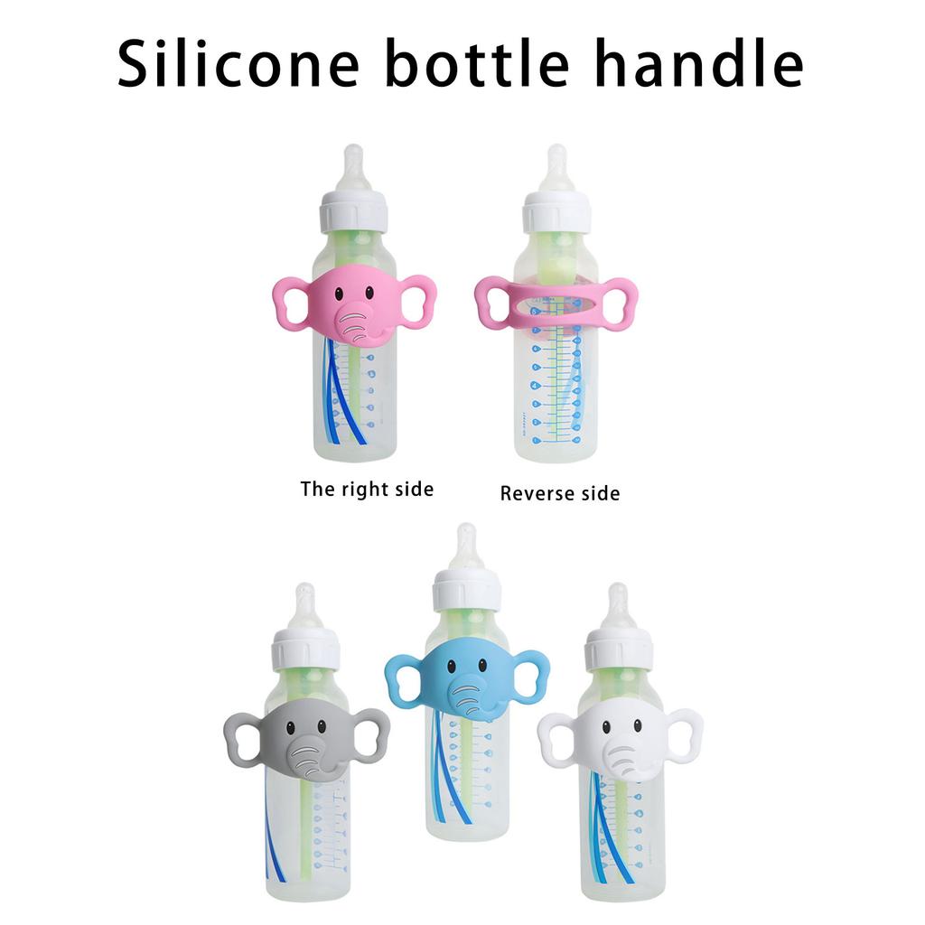 Elephant Pattern Baby Bottle Handle Transitional Sippy Cup Handle Grip for Baby Bottle Universal Removable Grip Portabl