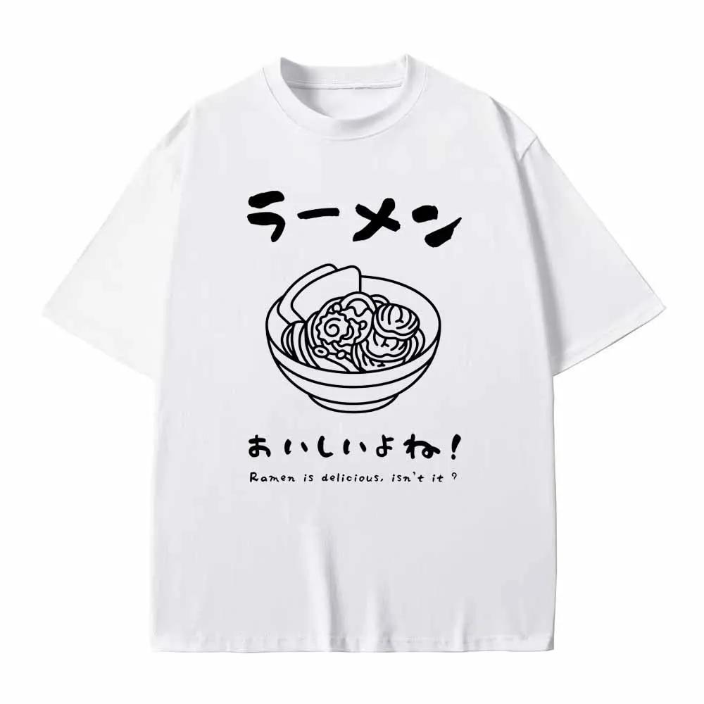 Ramen Graphic Print Tshirts Summer Women Men Casual Fashion Harajuku Cotton Streetwear Tops Crew Neck Short Sleeve Tshirts