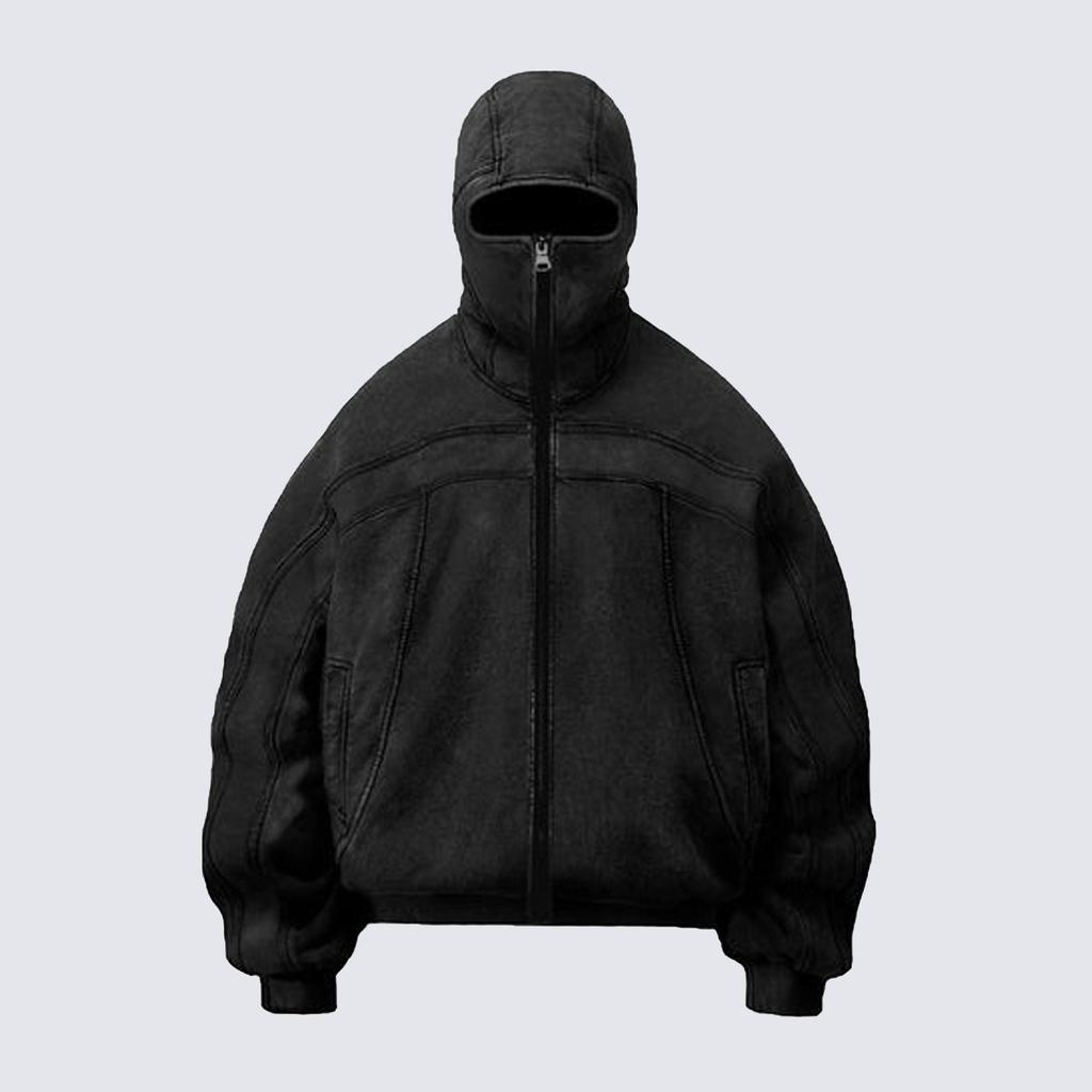 Men's Hooded Pullover With Balaclava Hoodie With Zip Double Hood Masked Windproof Warm Jacket Sweatshirt Leisure Sweatshirt