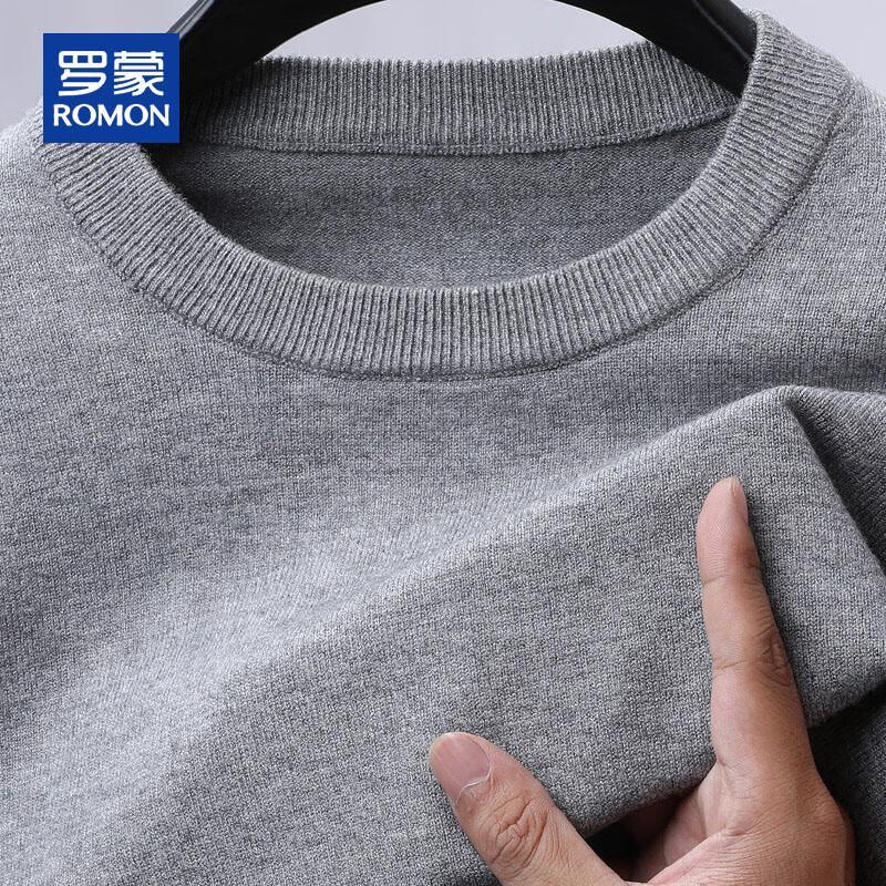 ROMON Мужской вязаный свитер свободного кроя с круглым вырезом