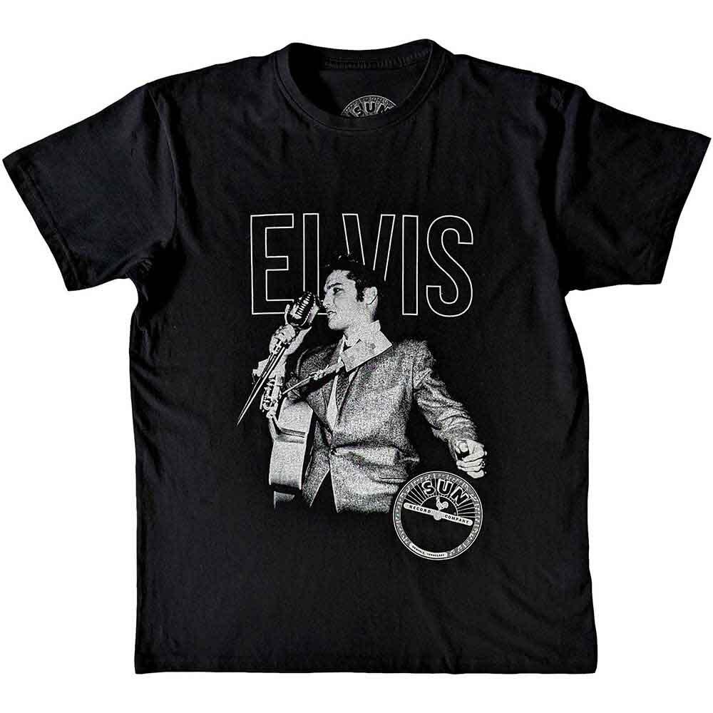 Sun Records Elvis Live Portrait T-Shirt Black New Unisex T-Shirt
