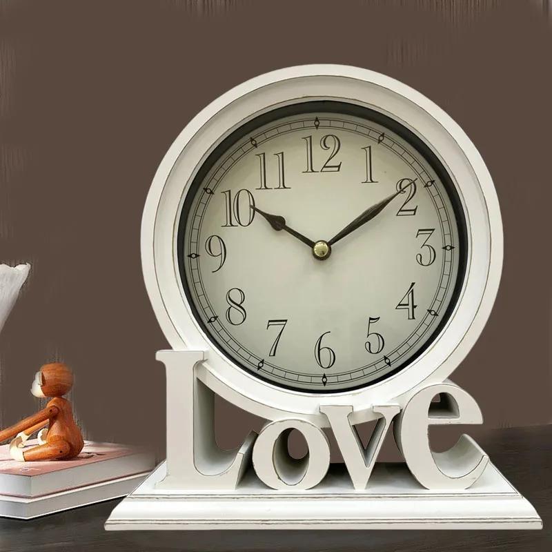 Роскошные часы Винтажные европейские деревянные часы для домашнего декора Коллекция Простые жизненные часы для домашнего настольного дисплея