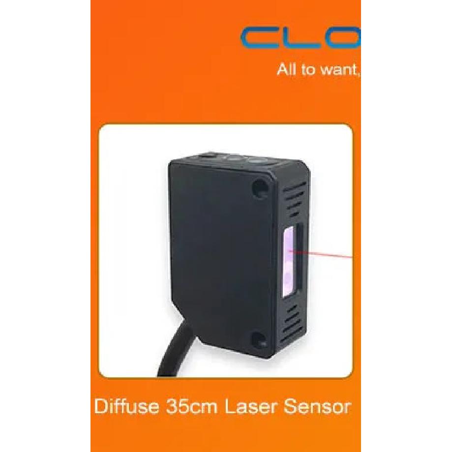 Cloweit Square Laser Sensor 35cm 8m Adjustable NPN PNP Diffuse/Specular Reflection Optical Infrared Photo Proximity Switches E3Z