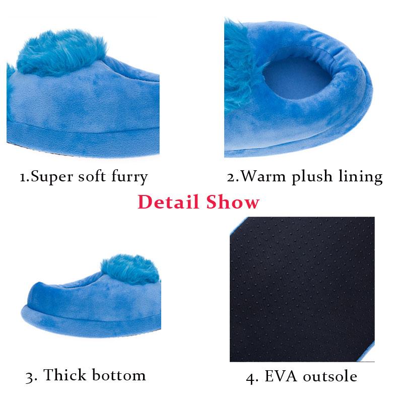 Женские теплые тапочки на толстой подошве для дома, креативные тапочки-бигфуты для помещения, пушистые тапочки, трендовая новинка 2024 года