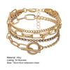 5шт женские браслеты многослойные цепочки ювелирные изделия регулируемые браслеты со стразами для вечеринки
