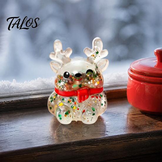 Creative Christmas Gifts for Adults Sequins Squeeze Toy, Soft TPR Sensory Fidget Reindeer/Gift Box/Snowman/Gingerbread Stress Relief Toys Man