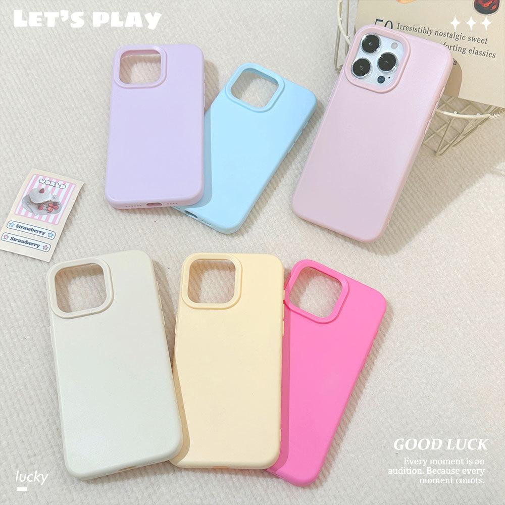 Applicable To Apple 17 Simple Solid Color Skin Feeling Mobile Phone Case Iphone15pro Silicone Anti Fall 13 Full Inclusive Protective Case