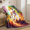 "Playful Dog with Butterflies in Forest" print blanket soft and cozy perfect for the living room bed sofa or a nap,gift