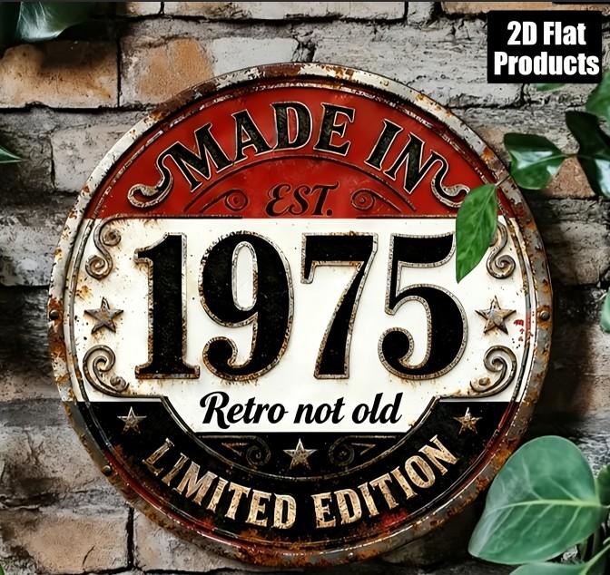 Made in Retro Not Old D Flat Round Metal Sign Limited Edition Vintage Rustic Wall Decor for Home Bar Cafe