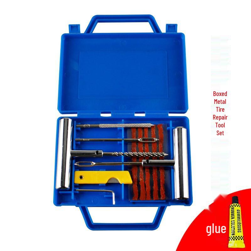 Набор для быстрого ремонта: Клей для вакуумной накачки шин автомобиля и мотоцикла и набор аварийных инструментов