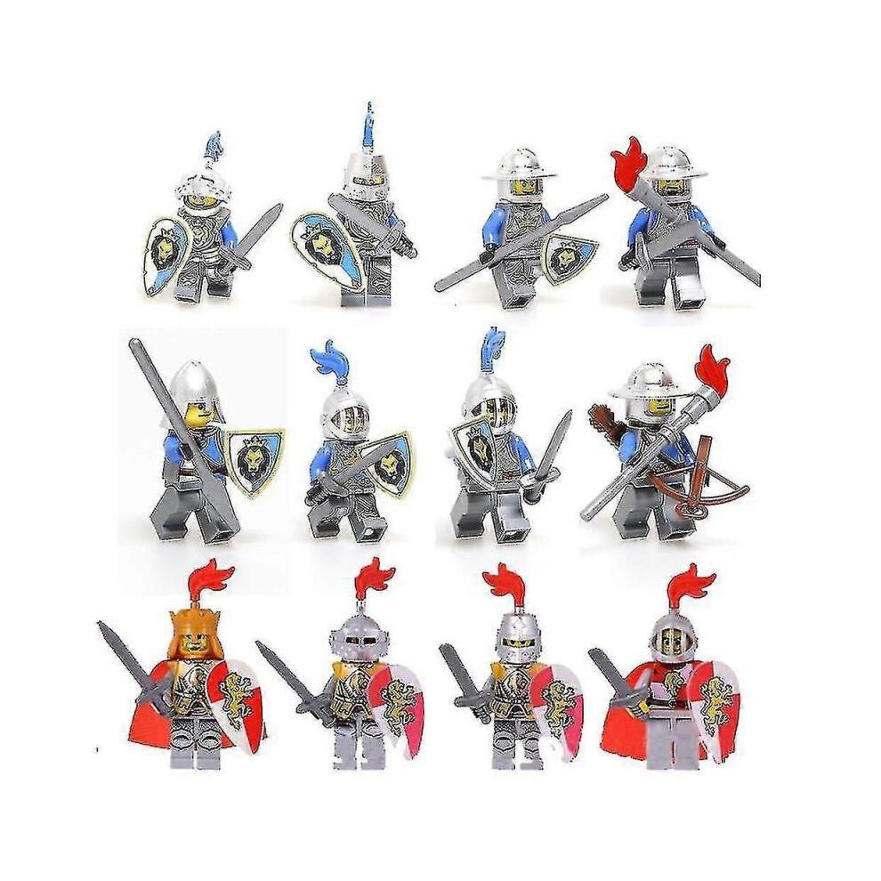 12 Medieval Action Figures Army Minifigures Toys Set